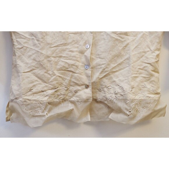 Silkland Shirt Blouse Silk Linen Button Up Top NWT Fairy Cottagecore - Picture 2 of 9